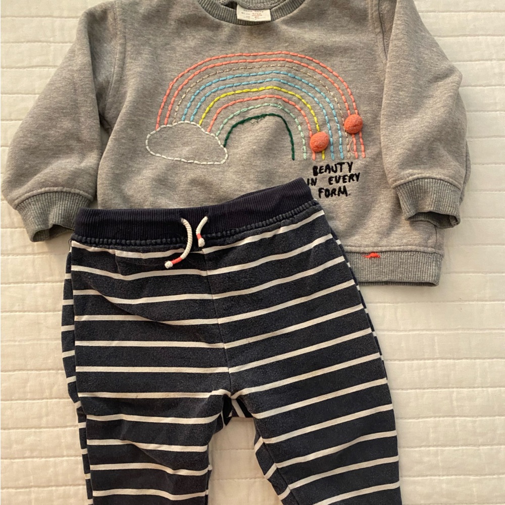 Zara Gray and Navy Kids Matching Set